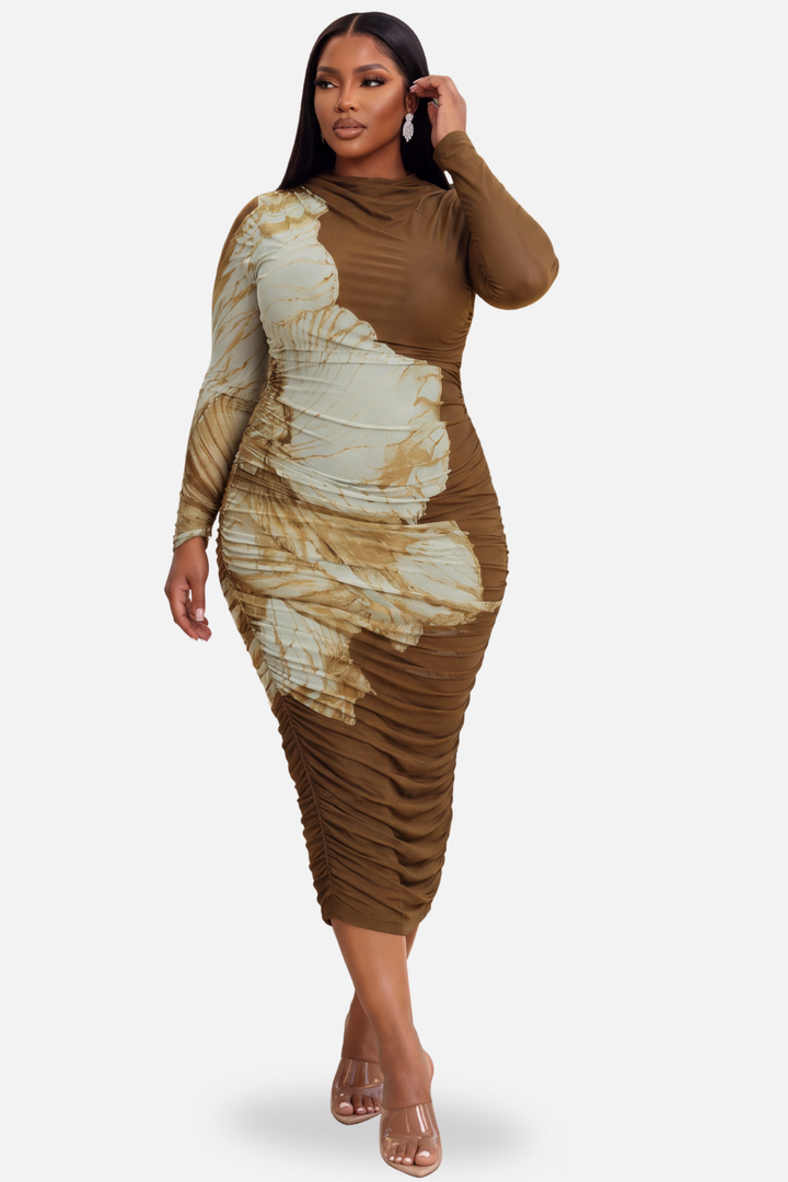 The Solana Mesh Midi Dress [Multi]