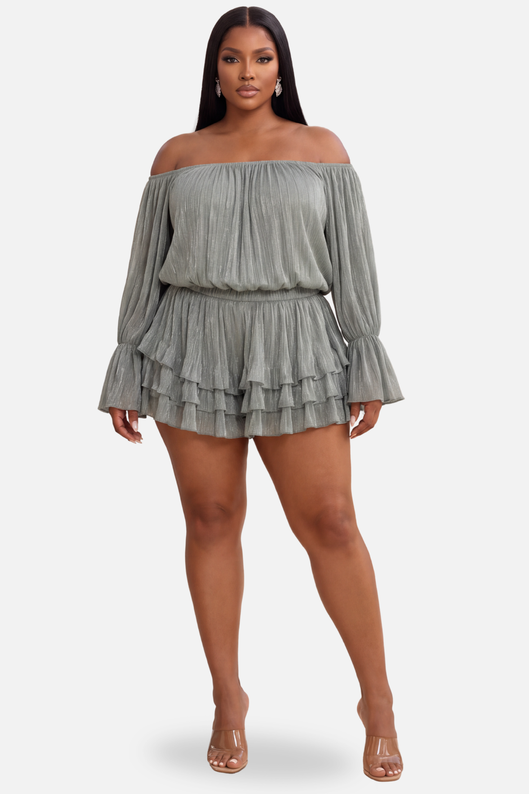 Gia Tiered Romper [Sage]