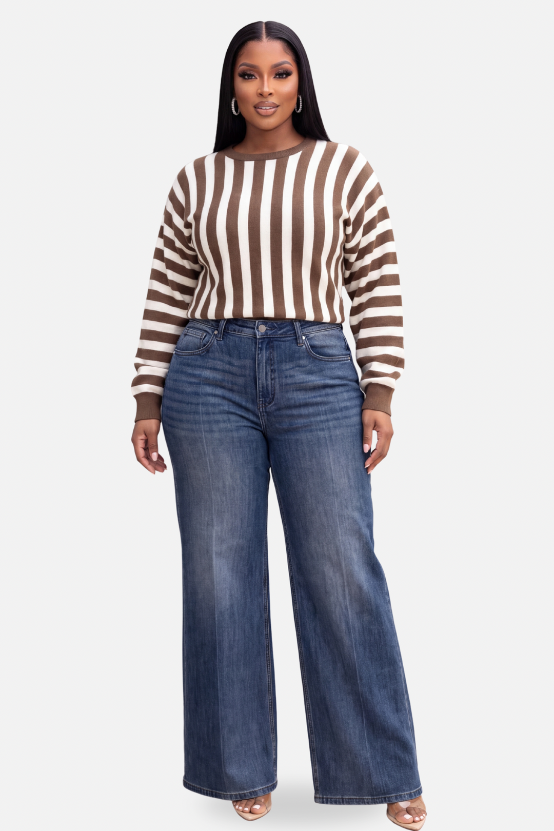 The Indigo Avenue Wide-Leg Denim [Dark Wash]