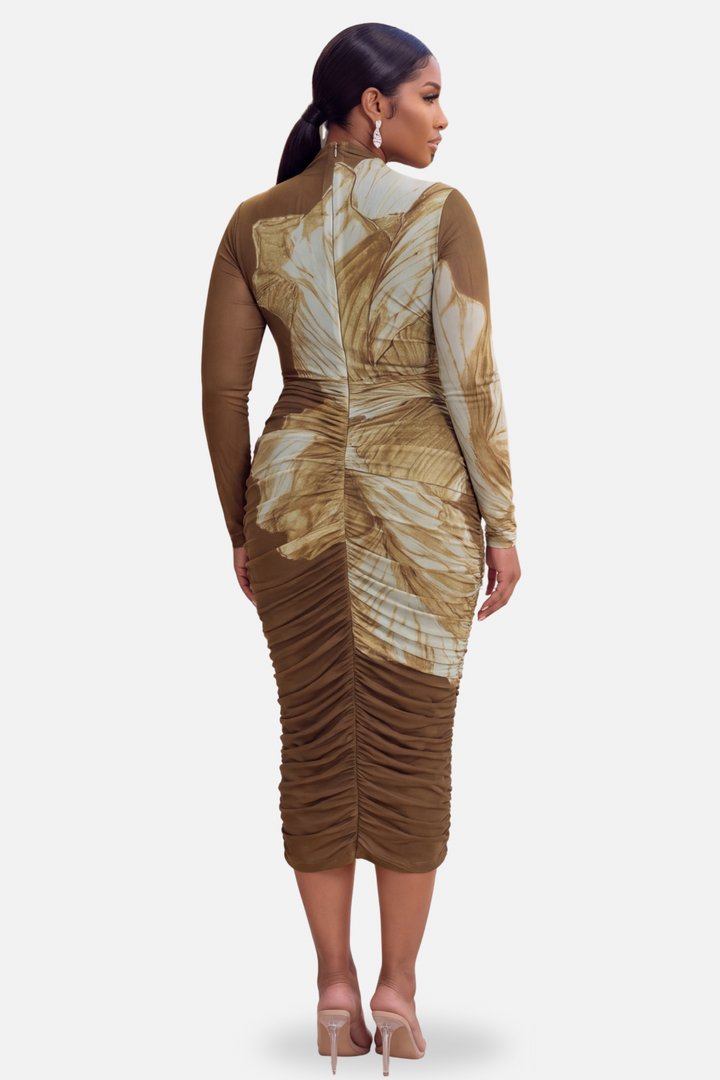 The Solana Mesh Midi Dress [Multi]