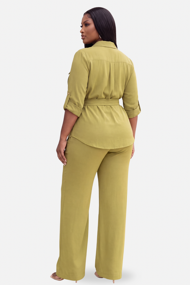 The Mercer Tie Pants Set [Chartuese]