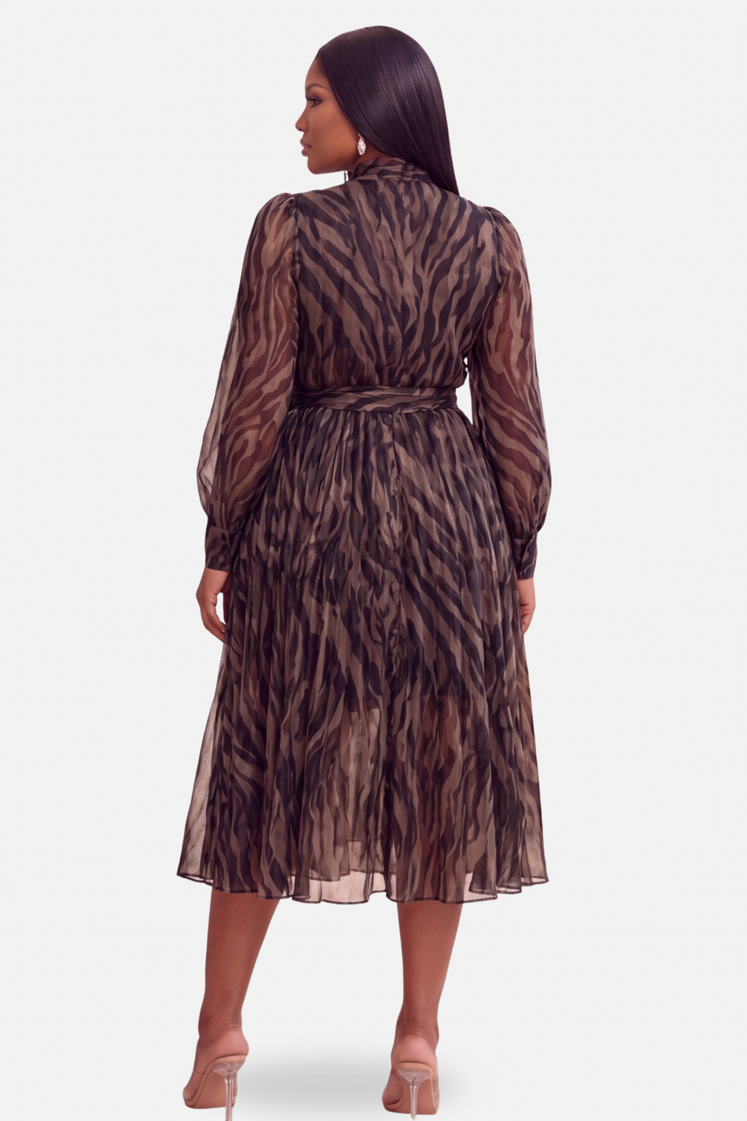 The Zahra Midi Dress[Brown/Black]