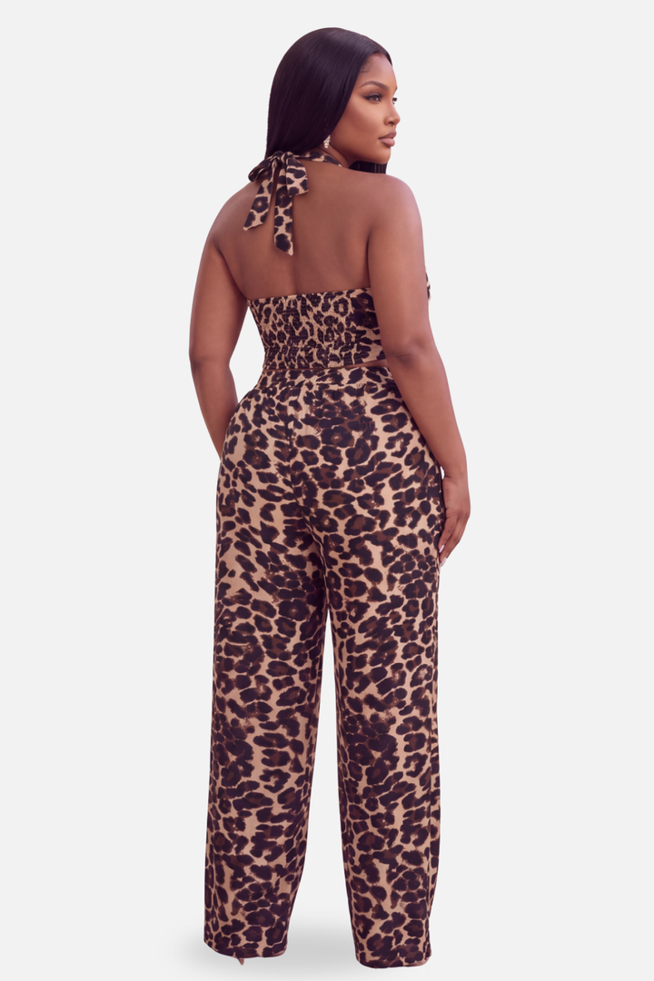 Kona Halter Vest Pants Set [Leopard]