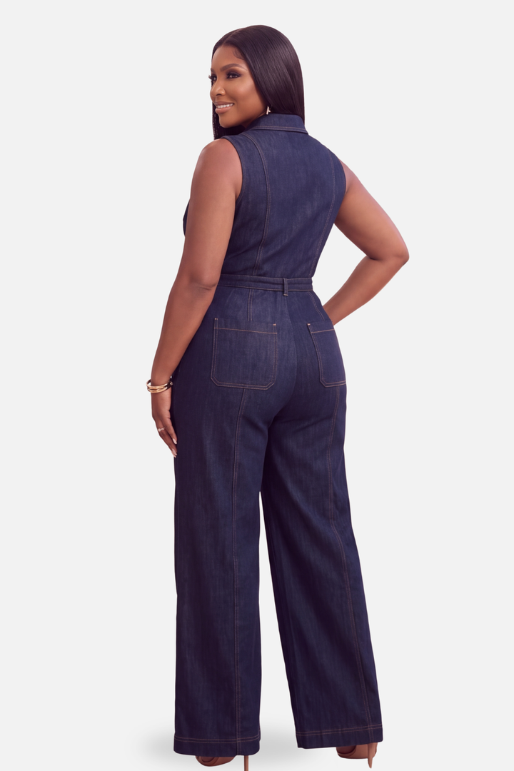 The Indigo Denim Jumpsuit [Dark Wash]