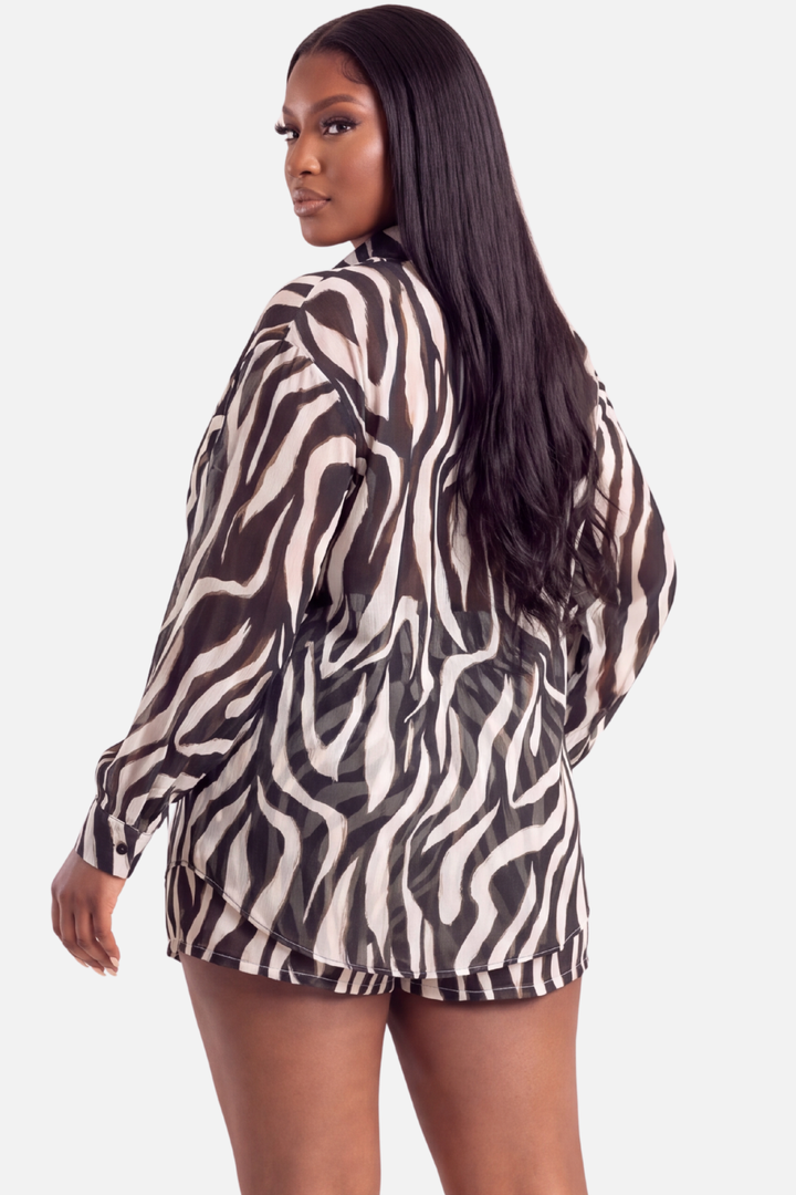 The Savannah Short Set [Black/White]
