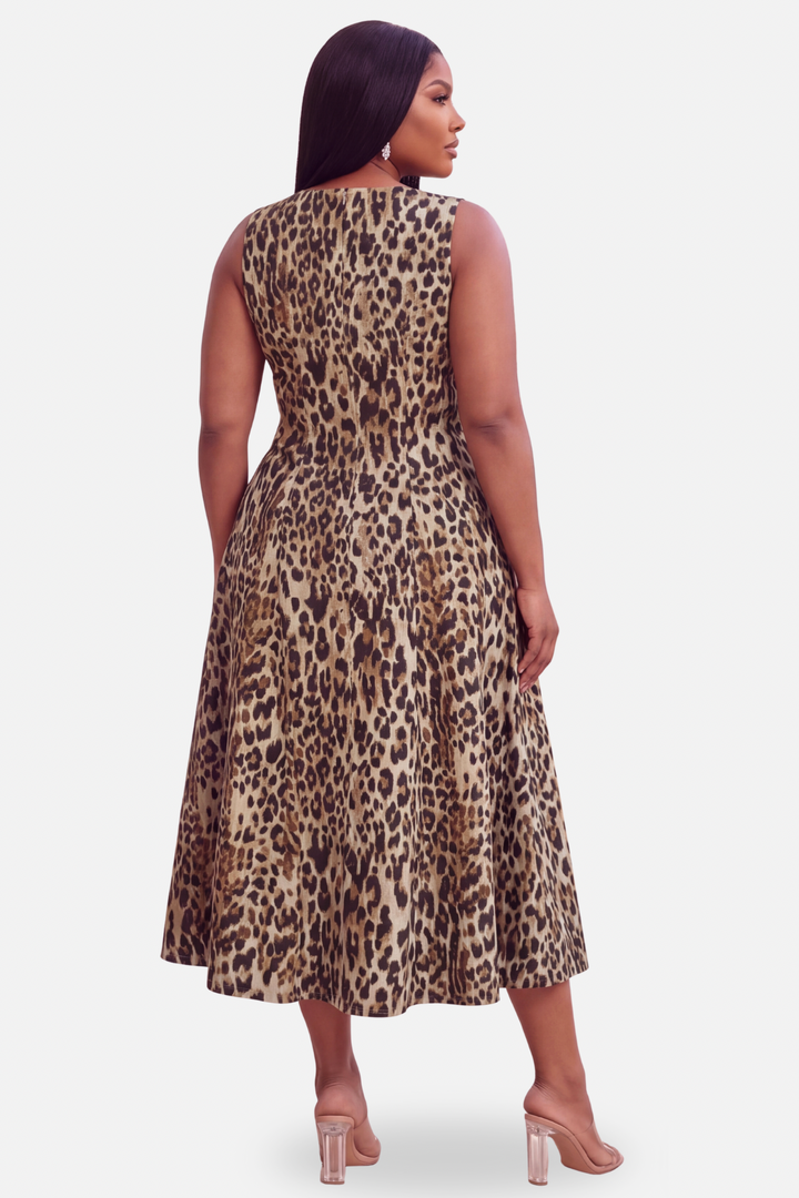 The Rio Leopard Midi Dress [Leopard]