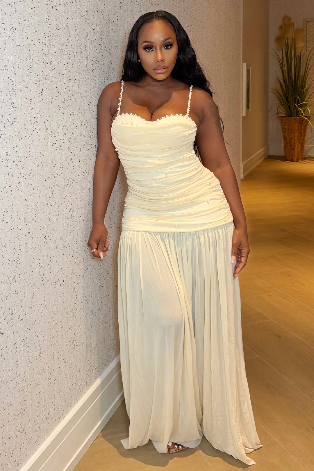 The Pearl Muse Maxi Dress [Ivory]