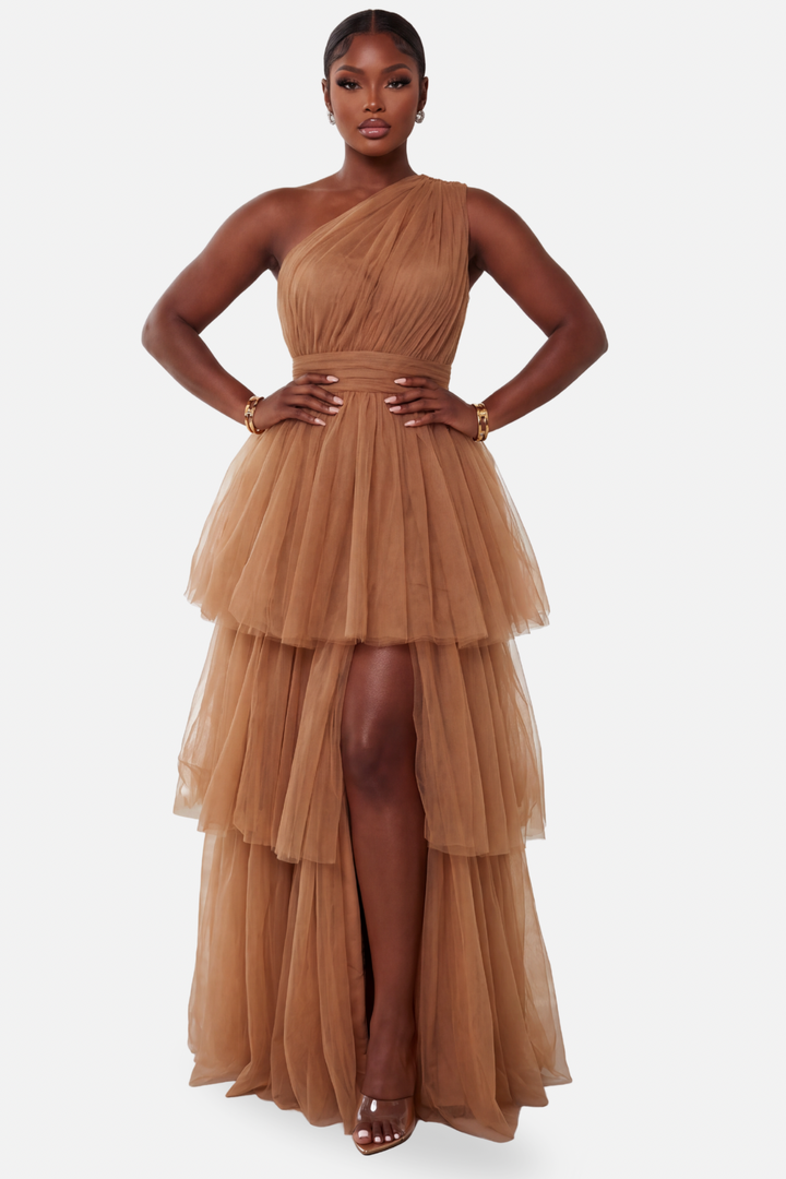 The Grand Entrance Tulle Gown [Caramel]