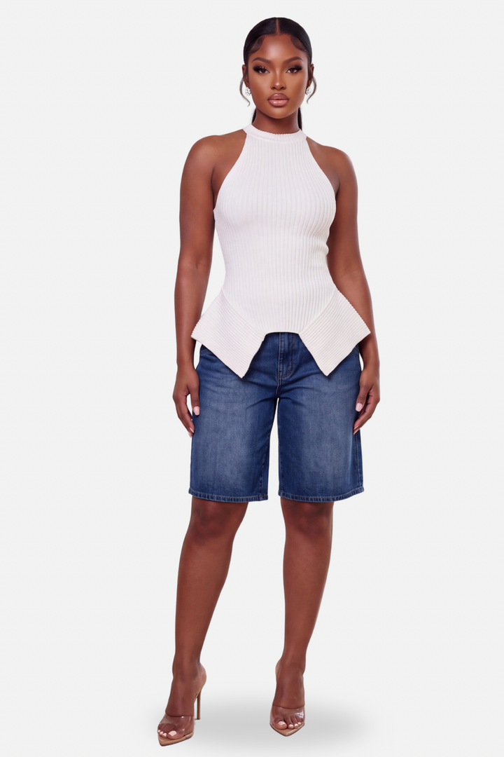 The Sculpted Rib Knit Top