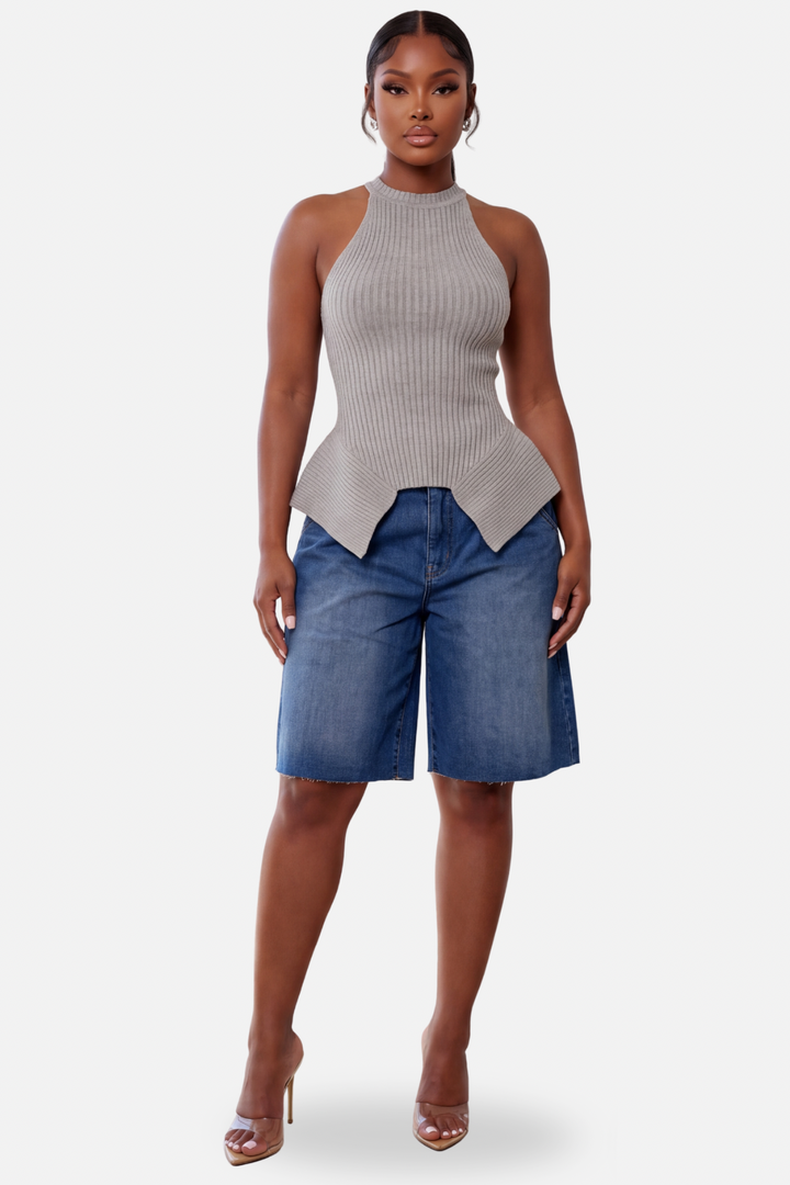 The Sculpted Rib Knit Top