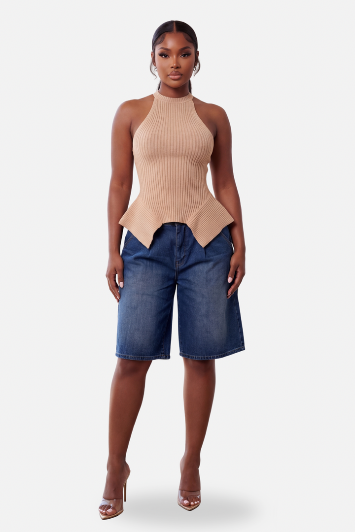 The Sculpted Rib Knit Top