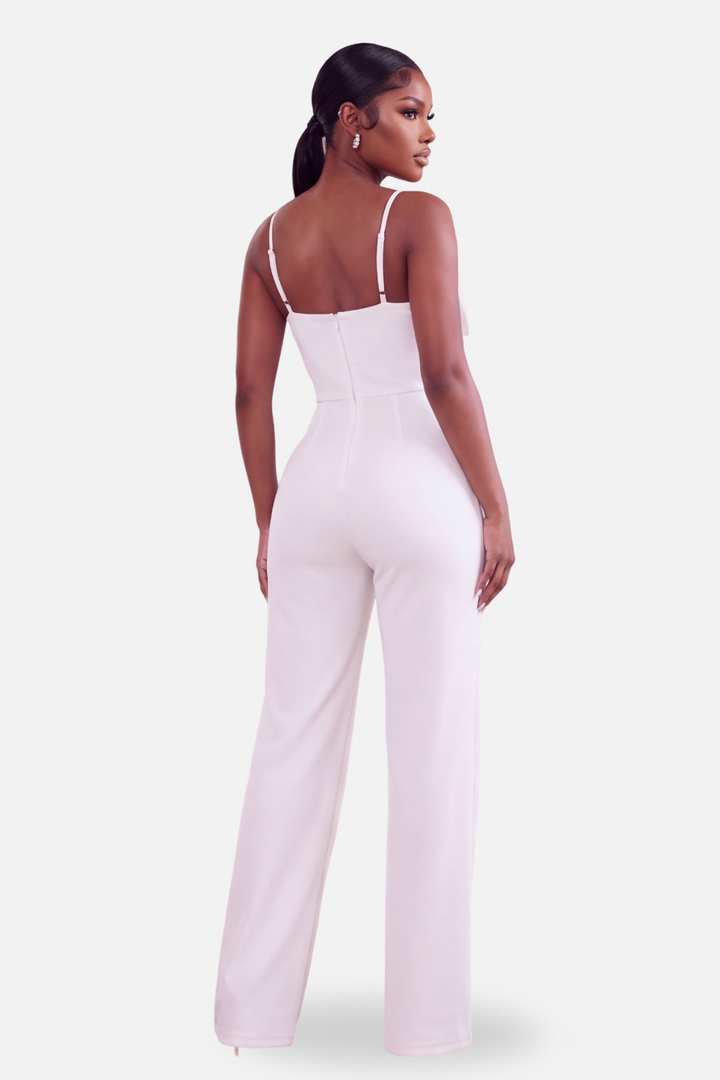 The Bow Statement Jumpsuit [White]