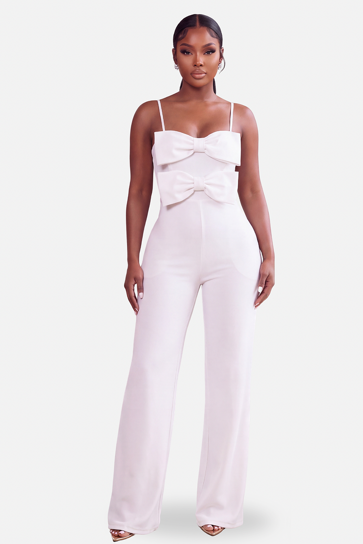 The Bow Statement Jumpsuit [White]