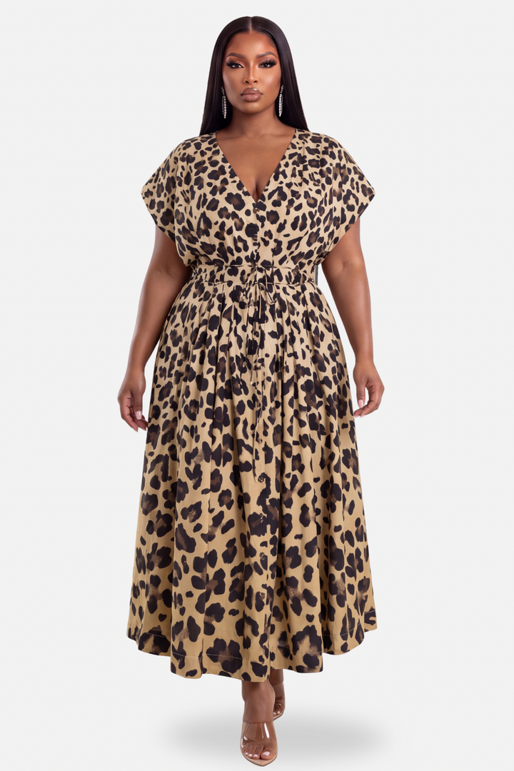 Untamed Elegance Maxi Dress [Leopard]