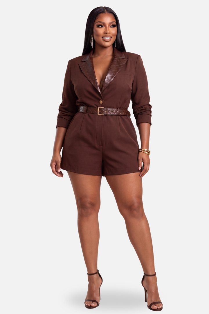 The Executive Hour Romper [Chocolate]