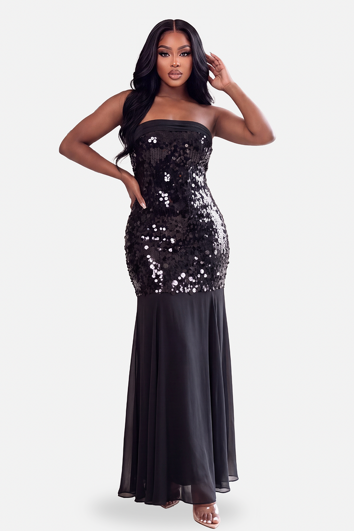 The Zara Sequin Dress [Black]