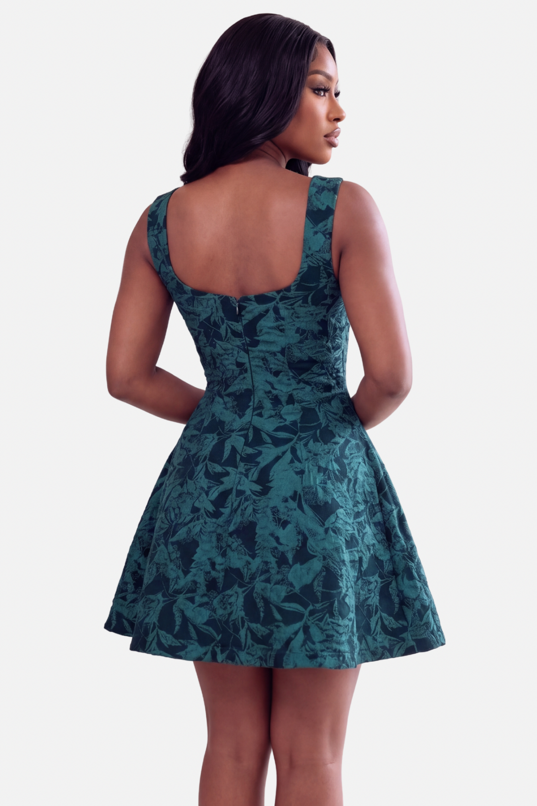 The Daphne Jacquard Mini Dress [Emerald]