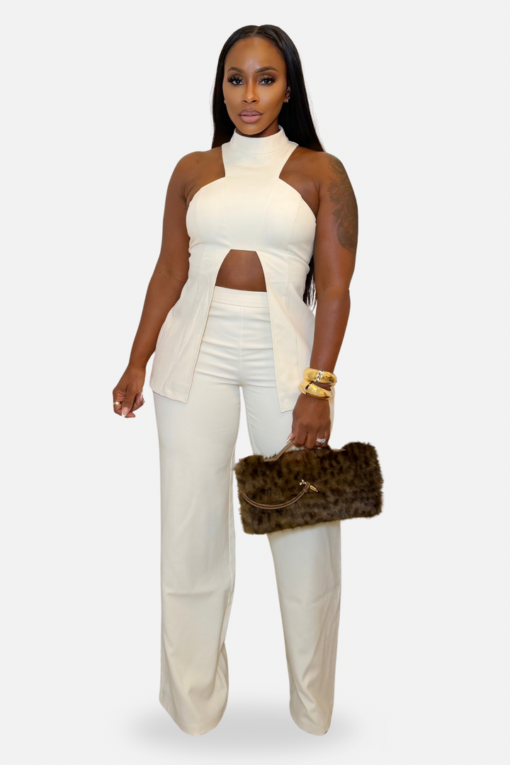 The Noelle Cutout Pant Set [Cream]