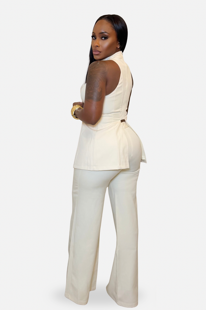 The Noelle Cutout Pant Set [Cream]