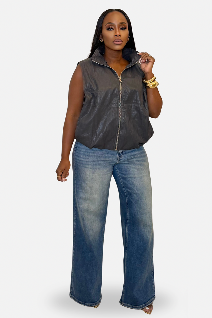City Edge Zip-Up Vest [Charcoal]