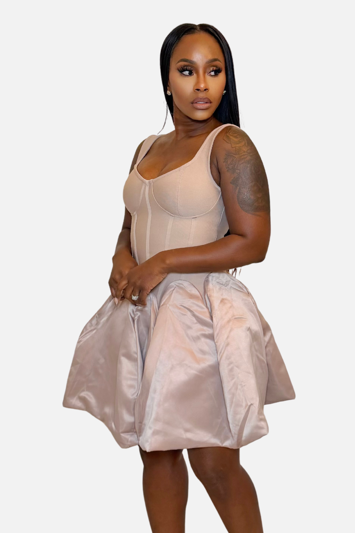 The Paris Corset Mini Dress [Champagne]