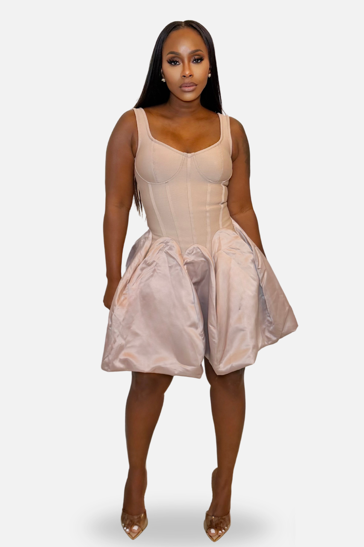 The Paris Corset Mini Dress [Champagne]