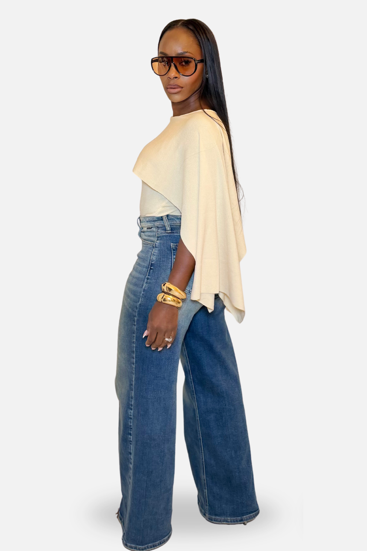 The Capri Convertible Knit Top [Cream]