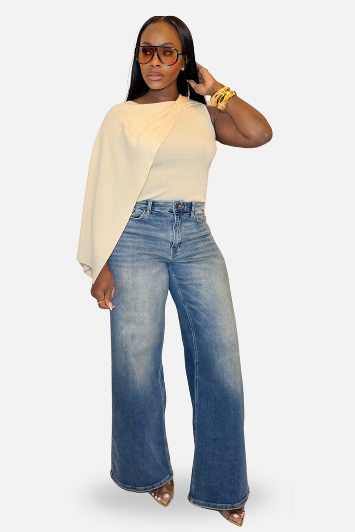 The Capri Convertible Knit Top [Cream]