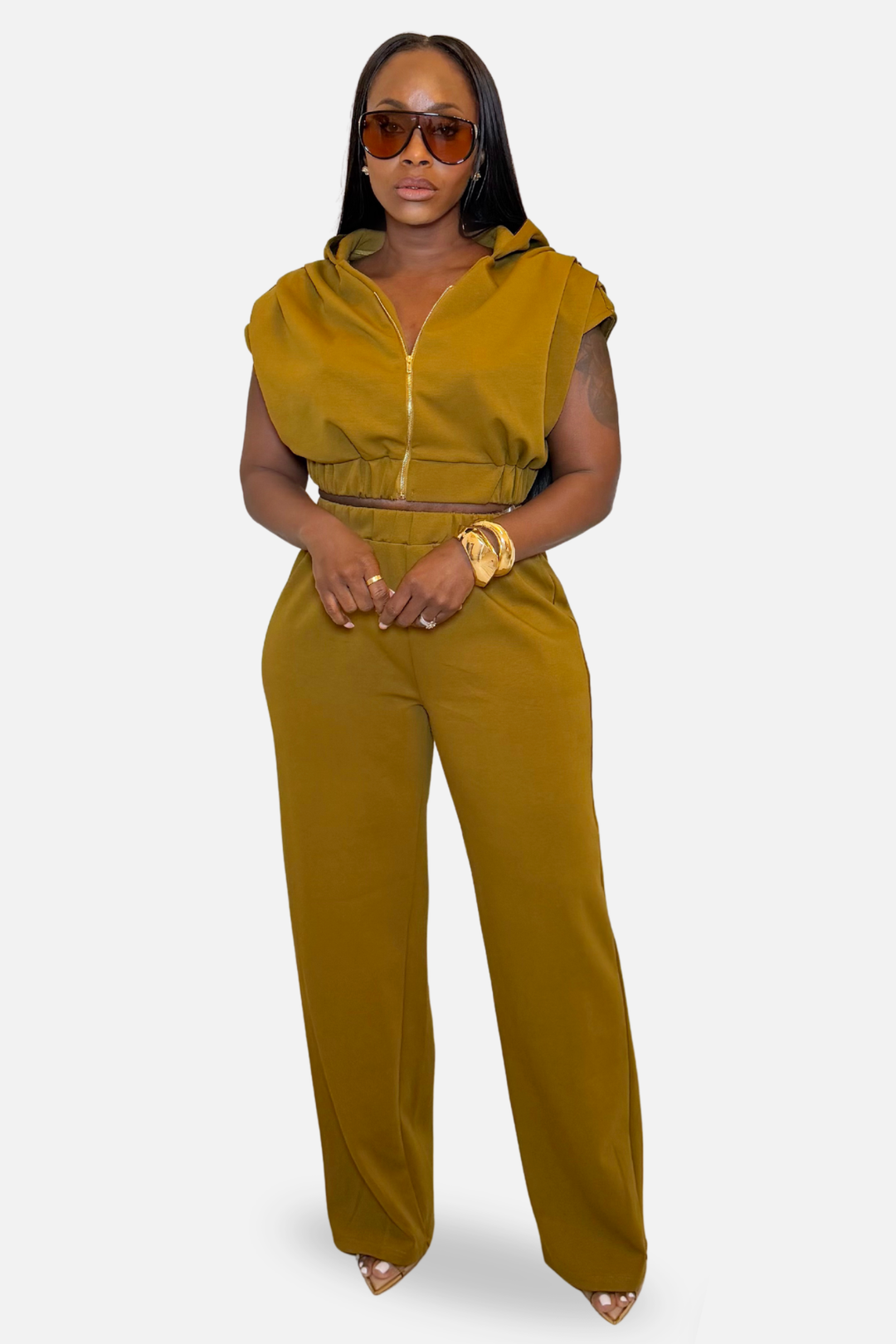 The Sora Hooded Pant Set [Chartreuse]