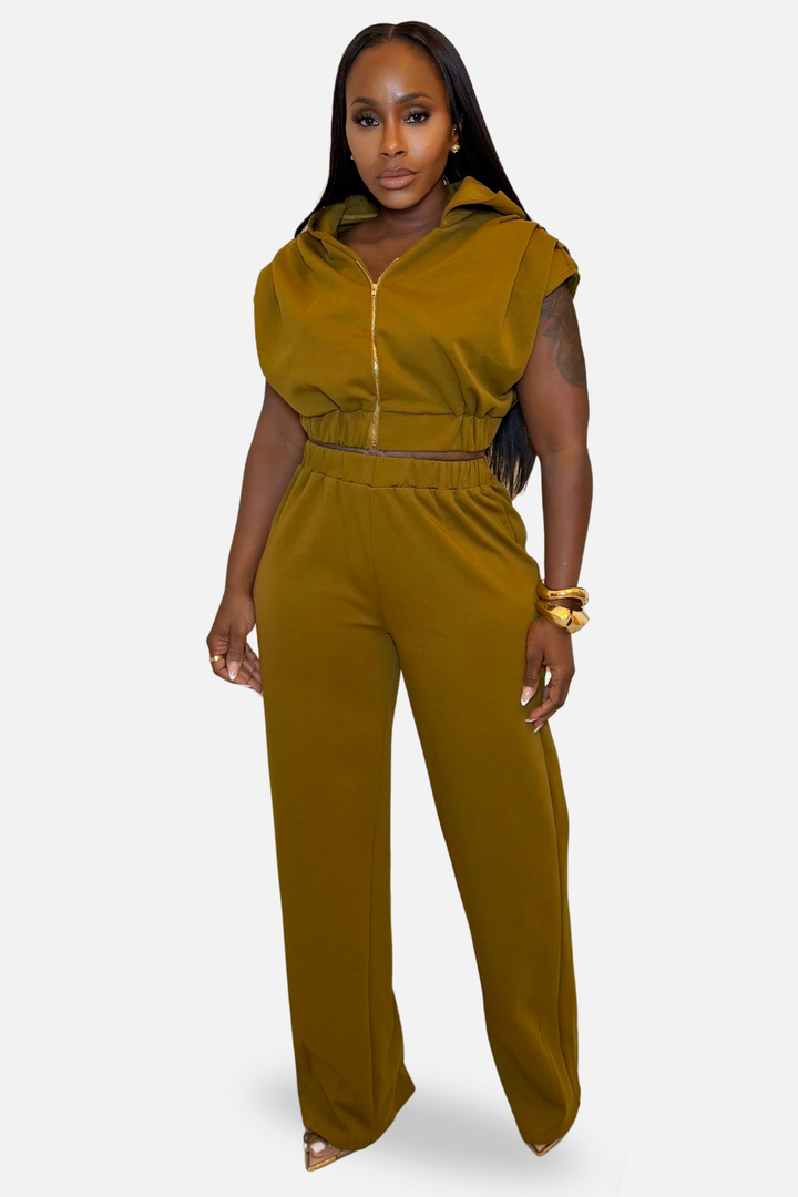 The Sora Hooded Pant Set [Chartreuse]