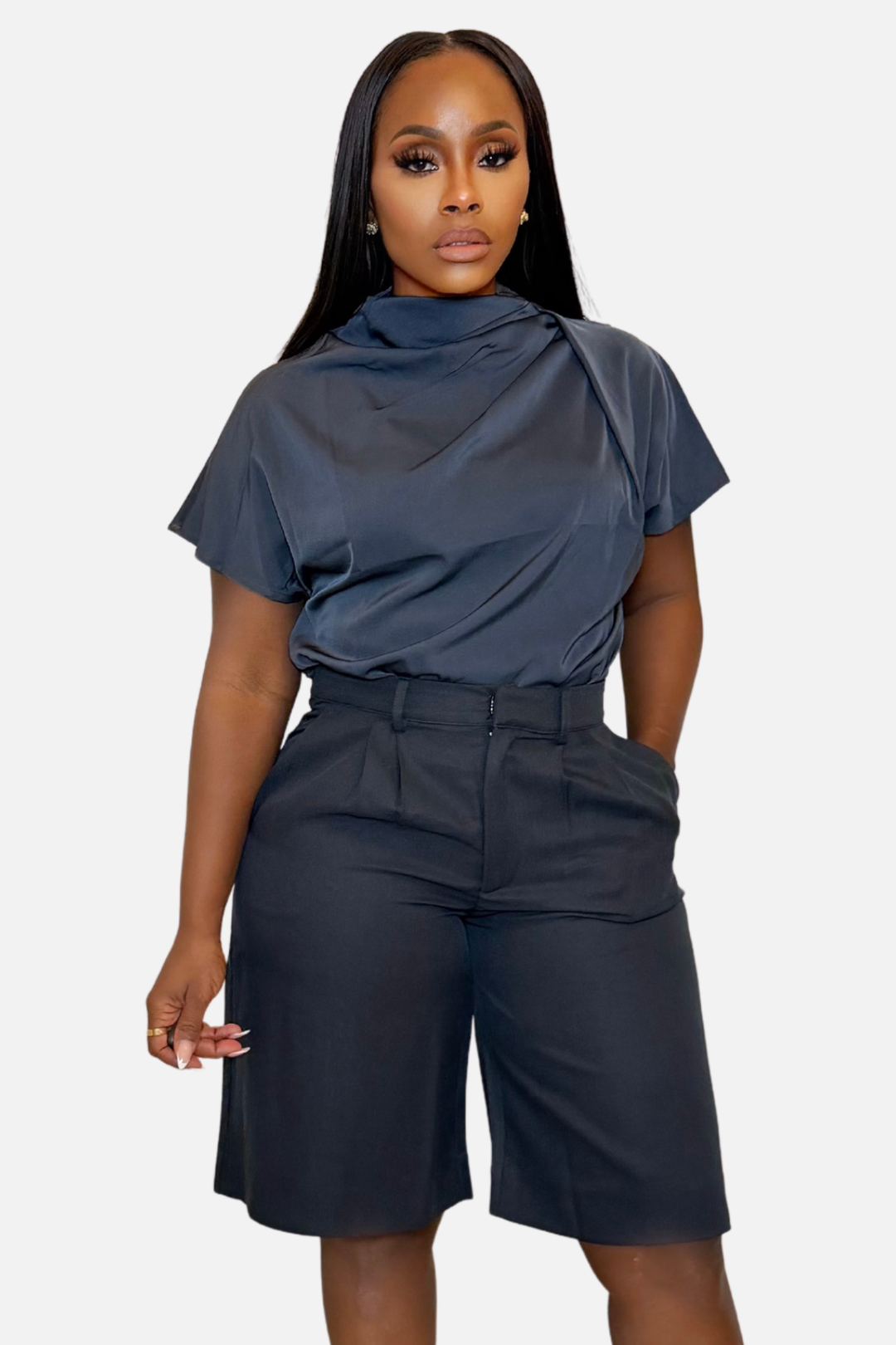 The Freya Tailored Shorts [Charcoal]