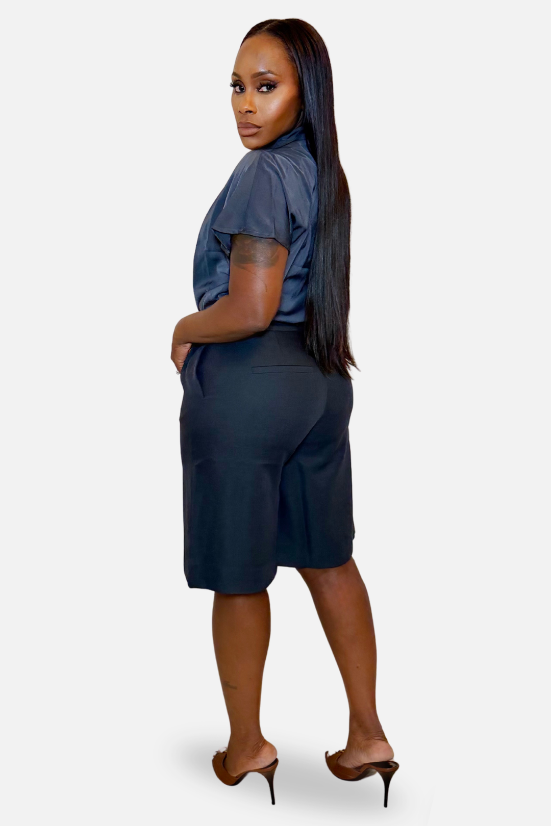 The Freya Tailored Shorts [Charcoal]