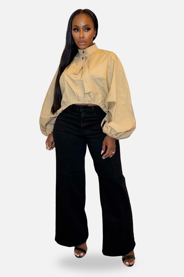 The Midnight Muse Wide-Leg Denim Jeans [Black]