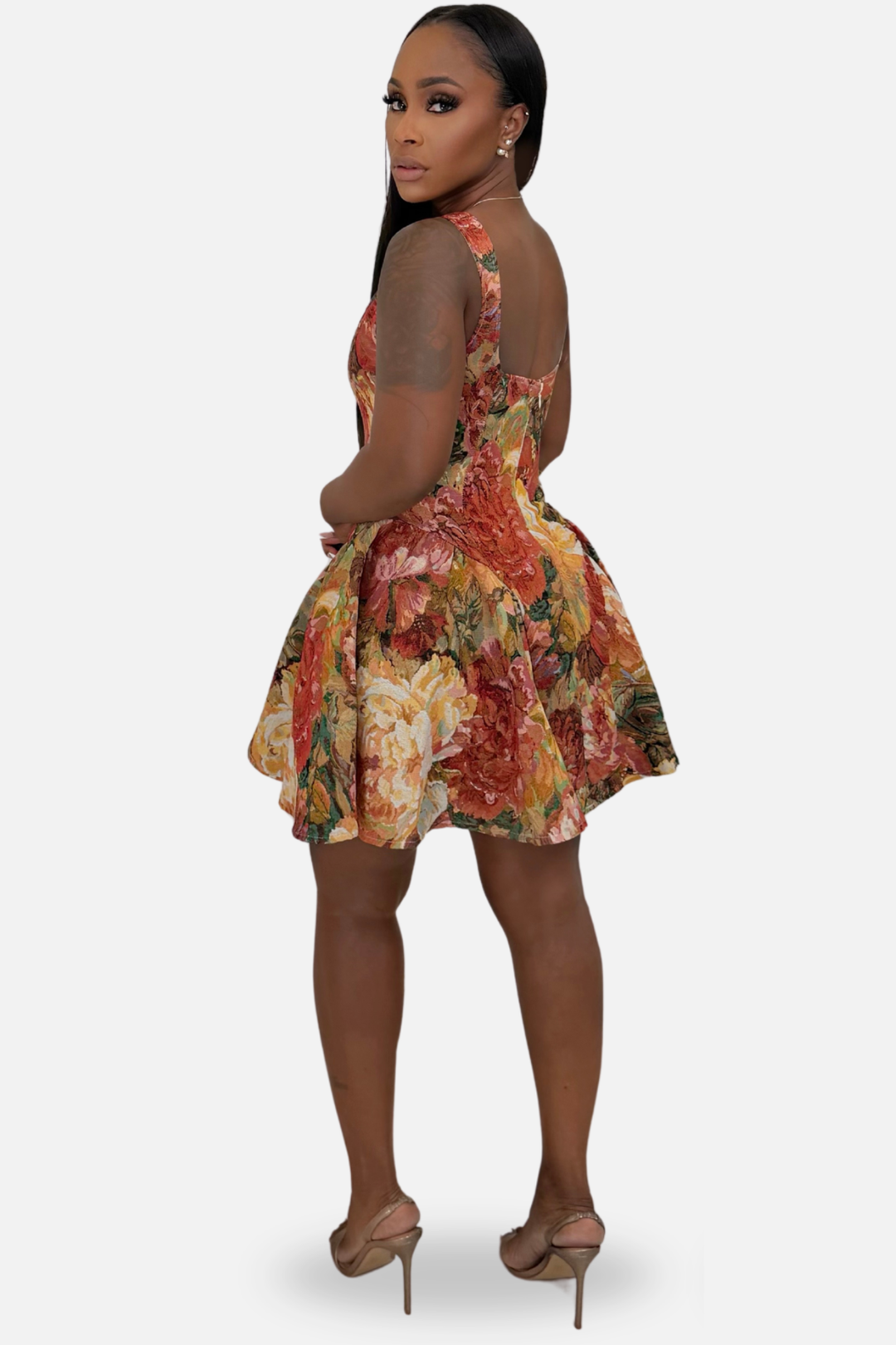 The Rosalie Floral Fit &amp; Flare Mini Dress [Multi]