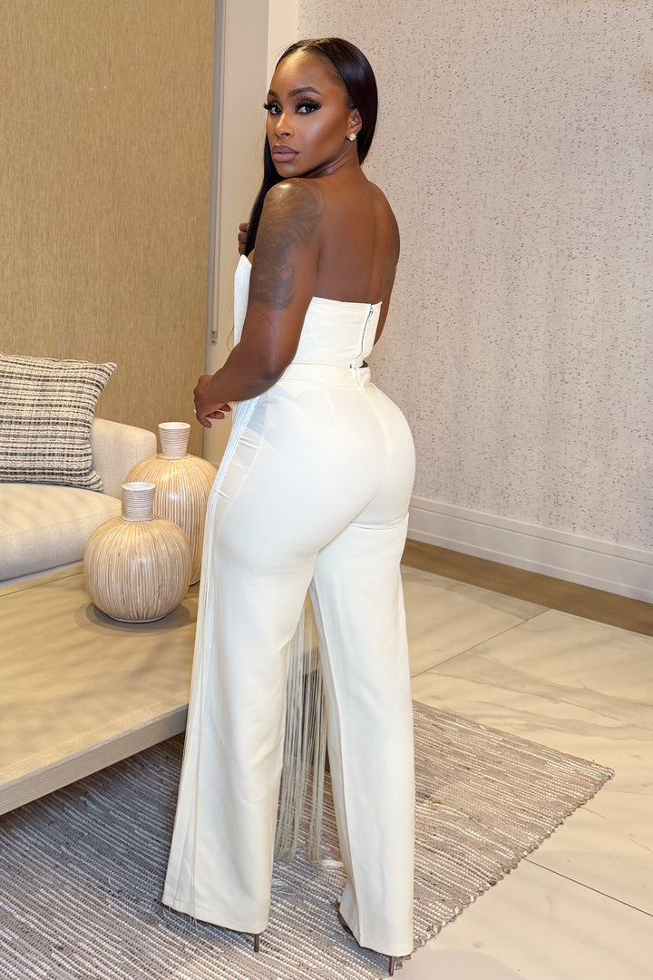 The Celeste Fringe Two-Piece Set – Ivory