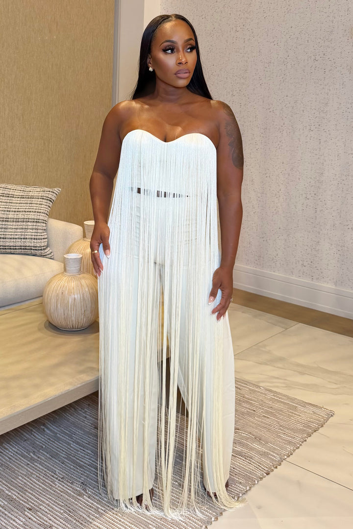 The Celeste Fringe Two-Piece Set – Ivory