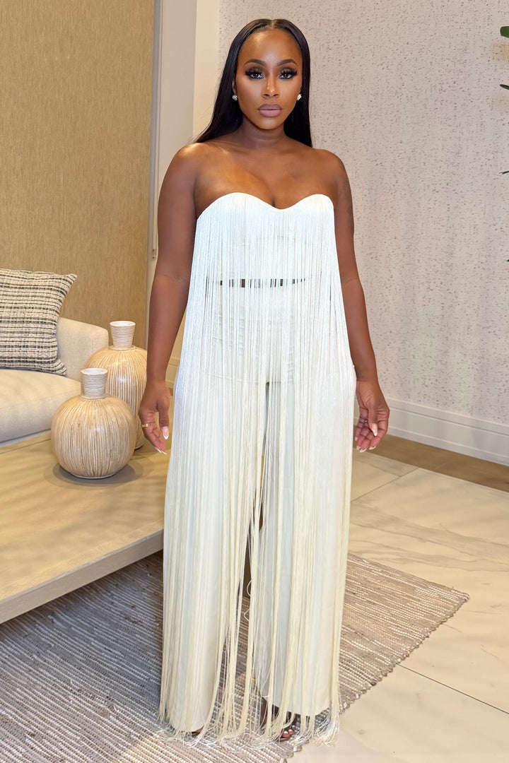 The Celeste Fringe Two-Piece Set – Ivory