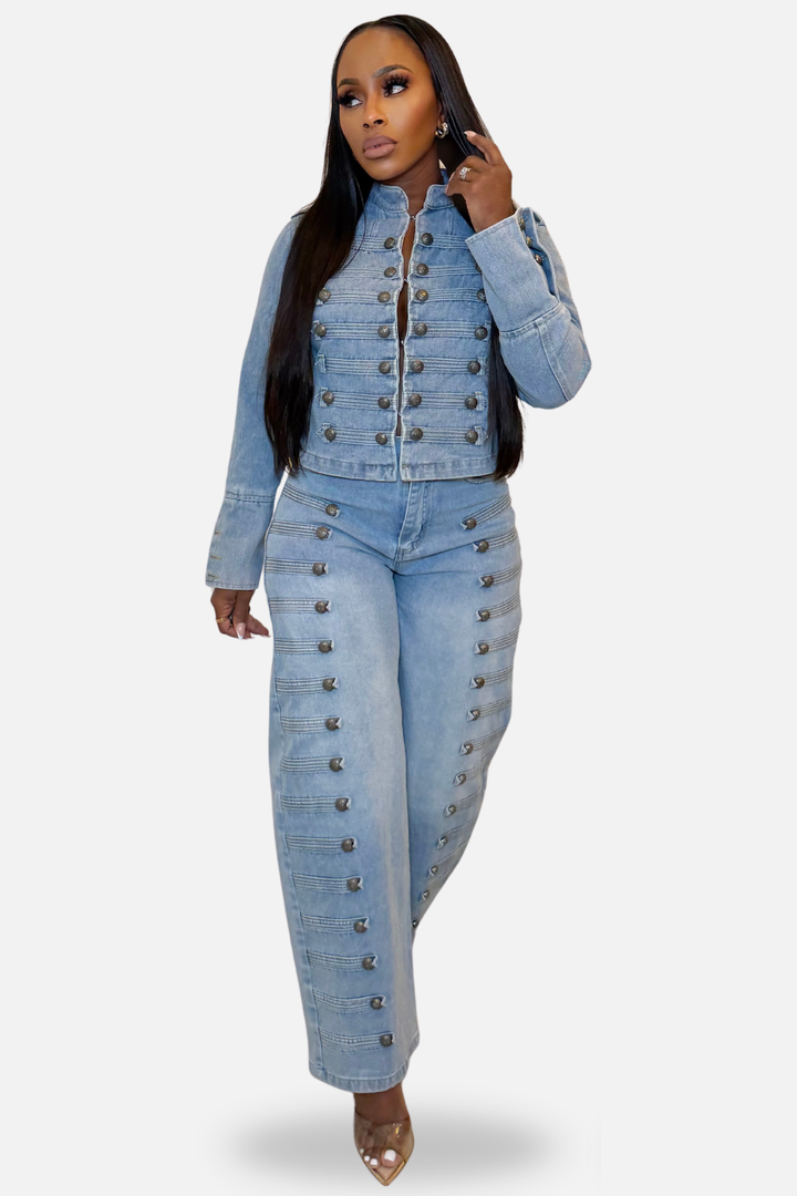 The Denim Dynasty Two-Piece Set – Light Wash
