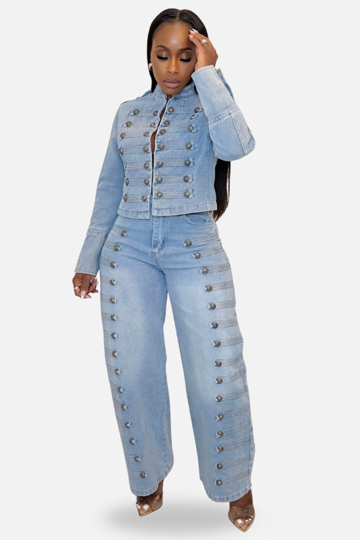 The Denim Dynasty Two-Piece Set – Light Wash