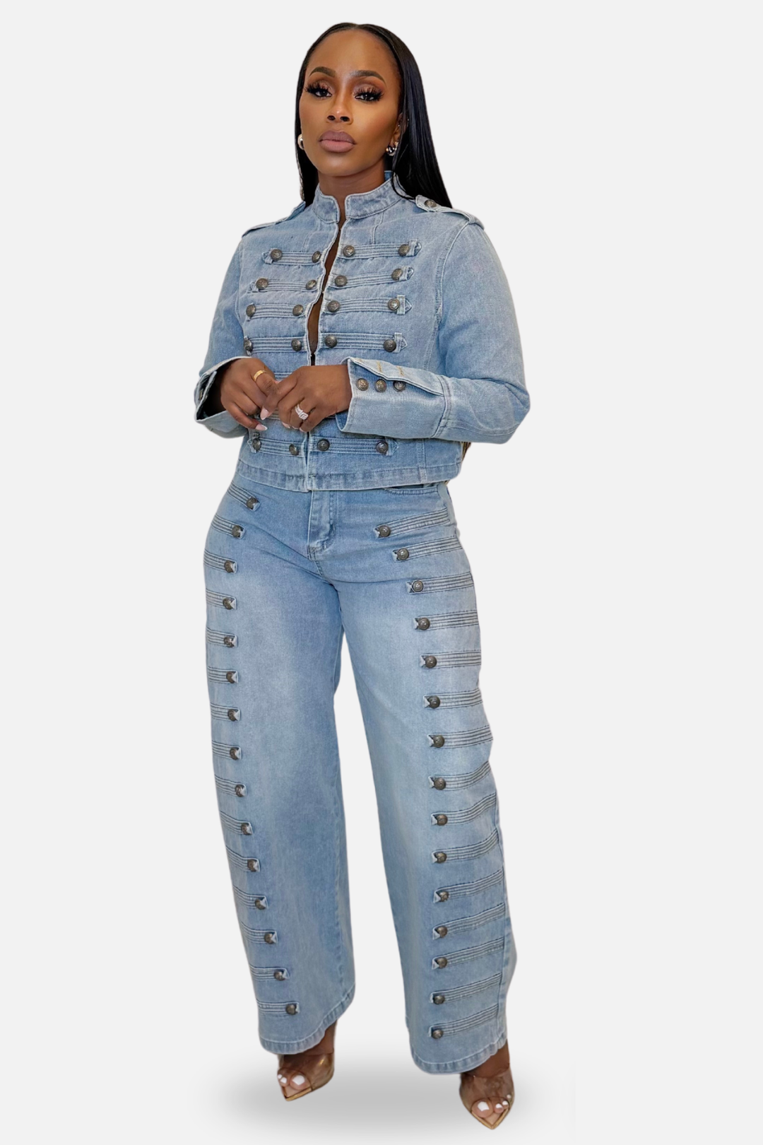 The Denim Dynasty Two-Piece Set – Light Wash