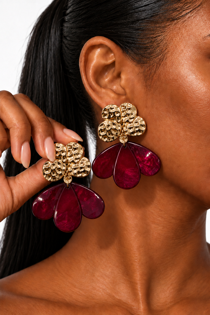 The Camellia Petal Earrings
