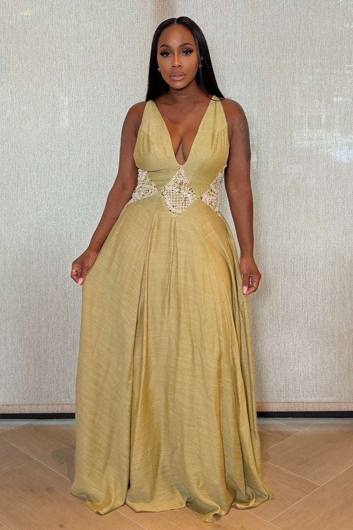 Olive Grace Maxi Dress [Olive]