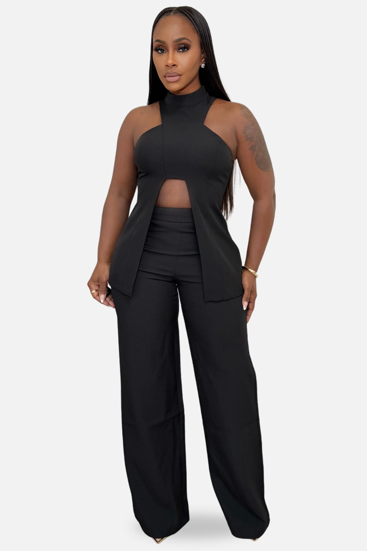 The Noelle Cutout Pant Set [Black] ONLINE ONLY