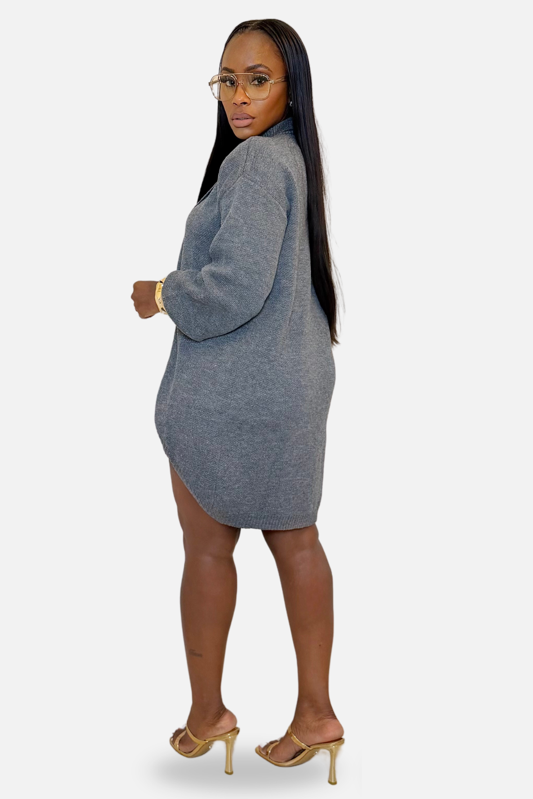 Cozy Chic Wrap Knit Shorts Set [Grey]