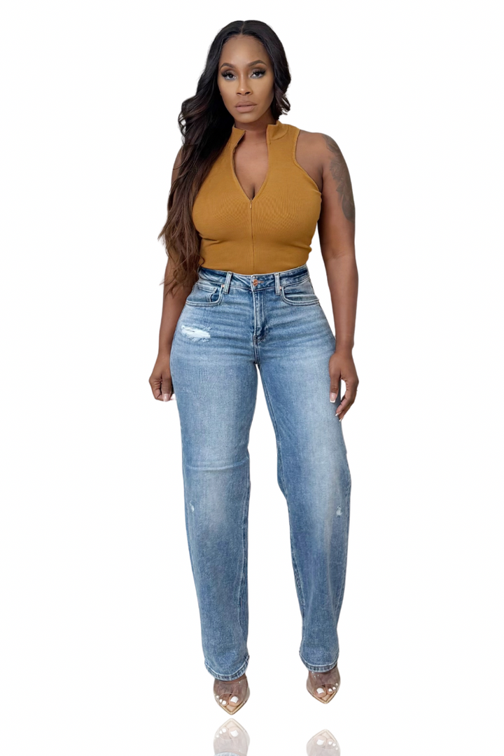 High Rise Wide Leg Baggy Jeans