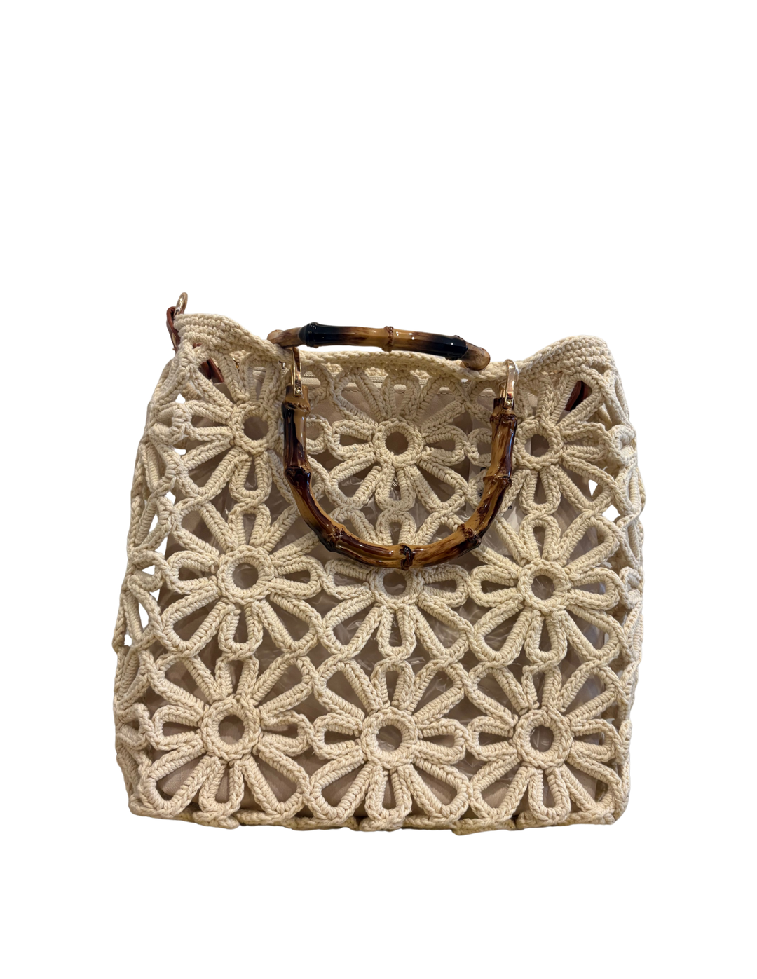 The Daisy Crochet Straw Tote