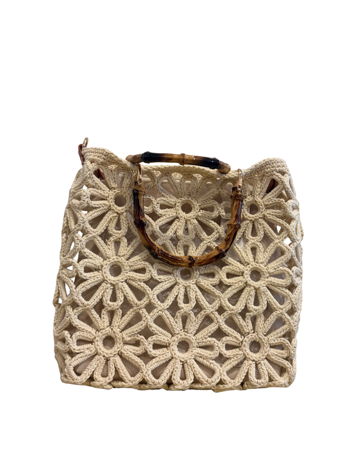 The Daisy Crochet Straw Tote