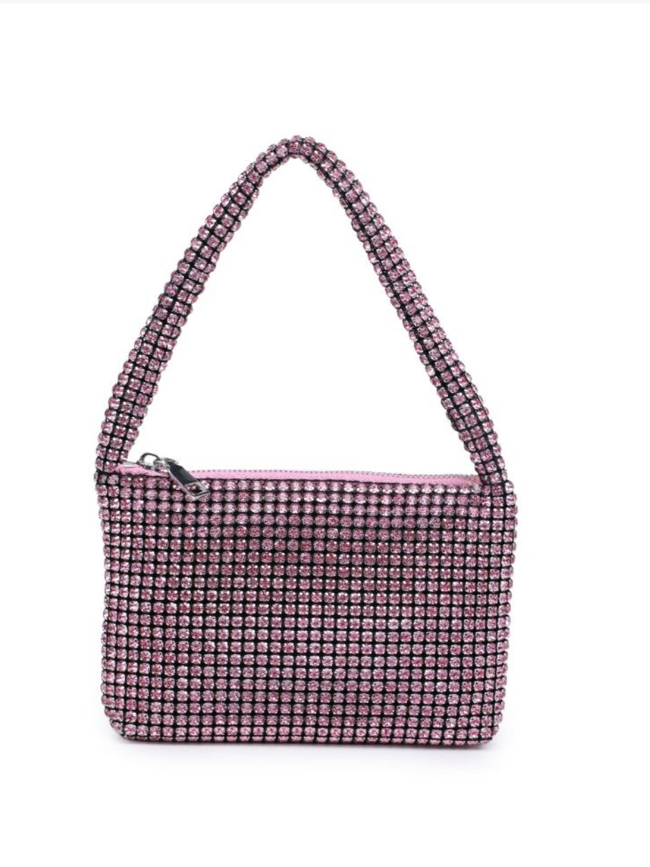 Jackie Rhinestone Clutch (Pink)