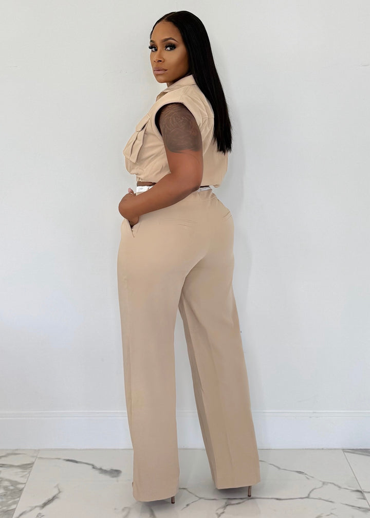 Match It Classy Chic Pant Set (Nude)