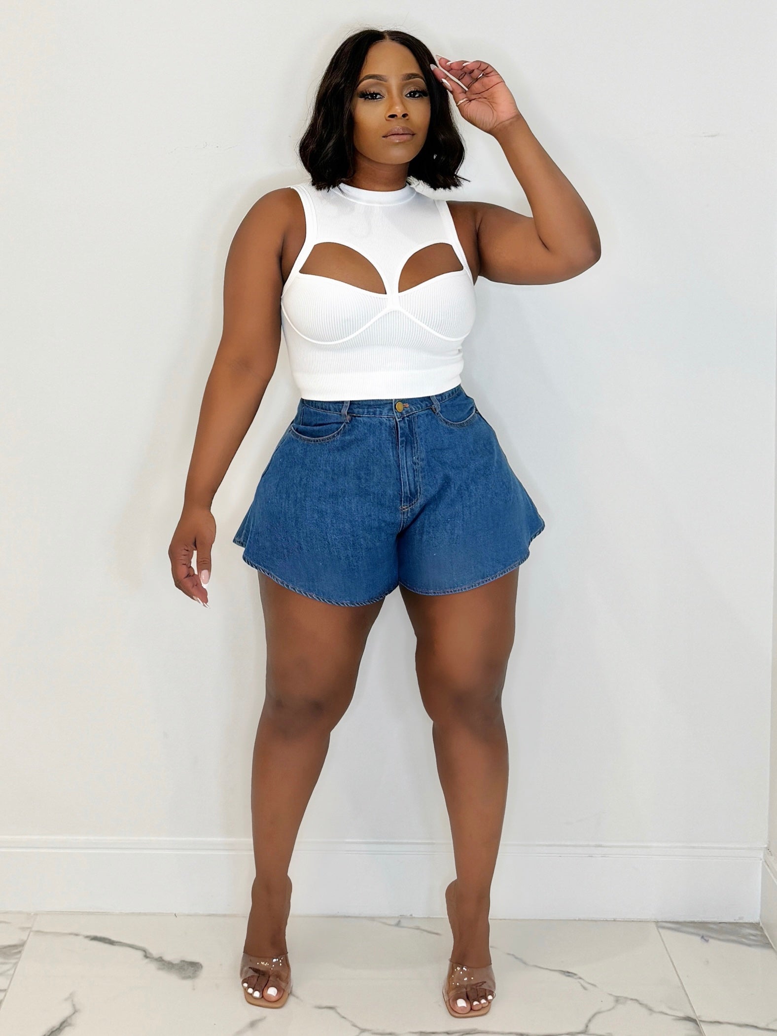 Flared shorts online